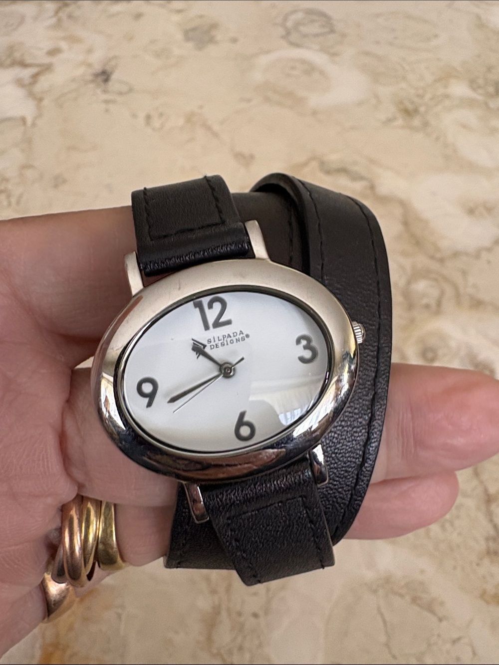 Silpada Double Wrap Leather Watch Leather Strap Stainless Steel Japan Movement - Picture 3 of 10